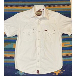 Rafter C Red Dirt Western Pearl Snap Shirt Men’s S White Ranch Rodeo Yellowstone